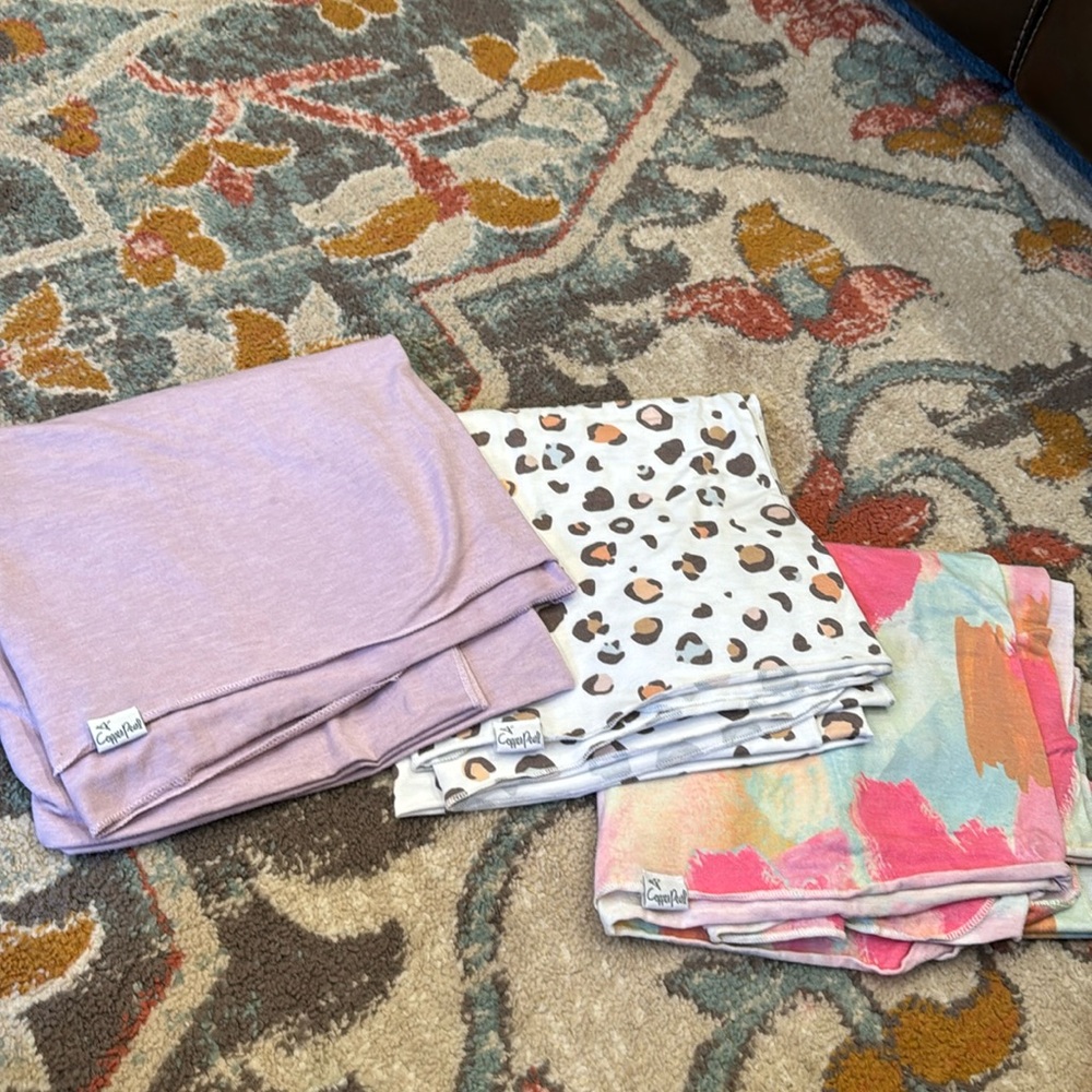 3 Copper Pearl swaddle blankets